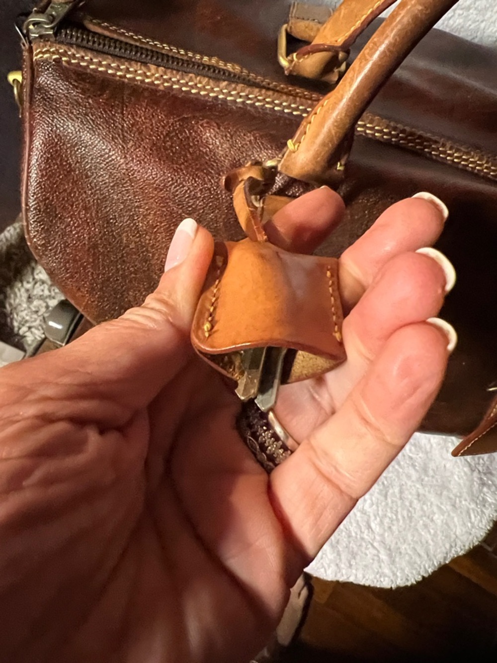 Etro Leather Duffel Travel Bag - Brown - Picture 9 of 11
